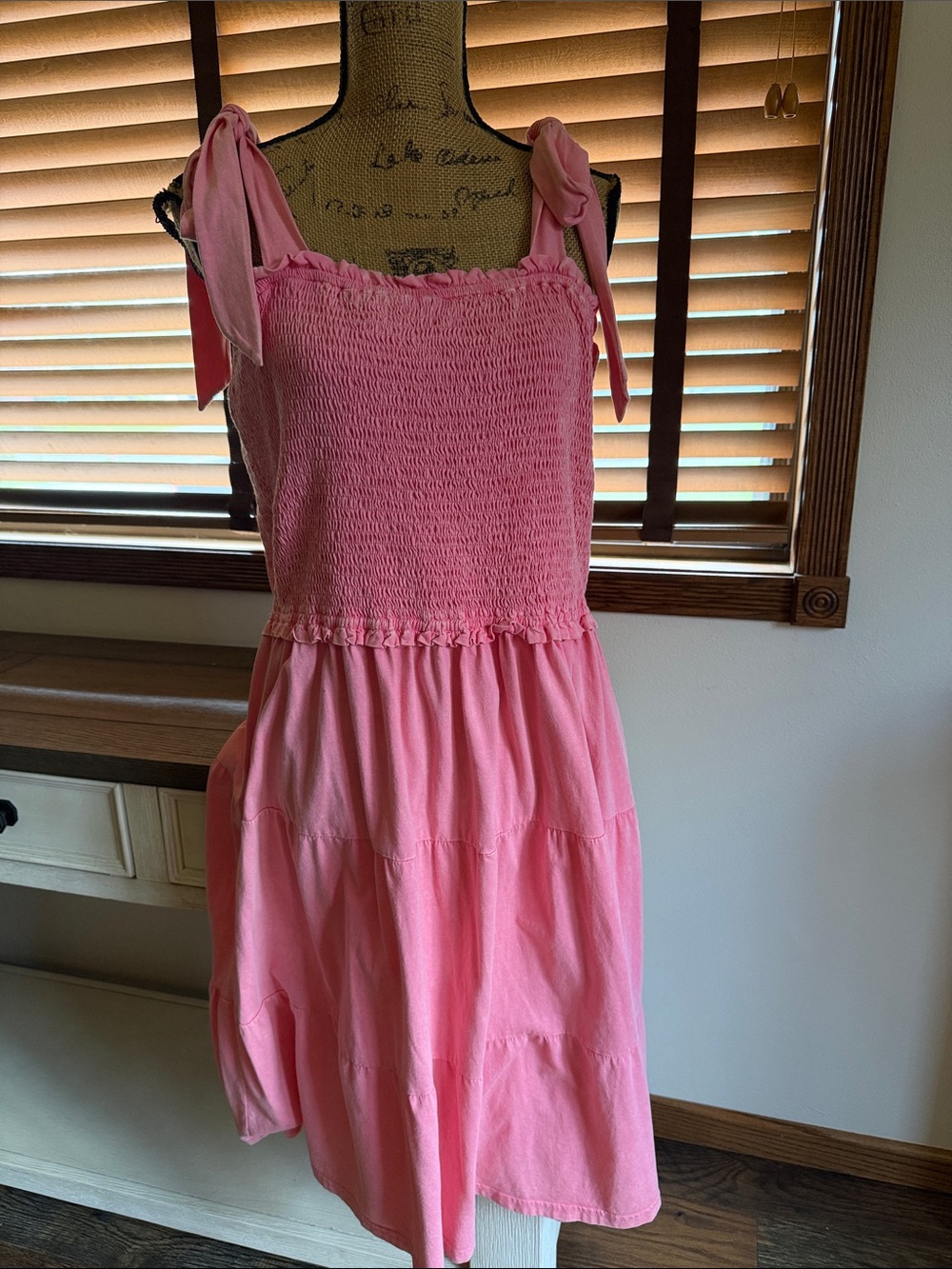 Women’s Distressed Smocked Maxi Dress -No Sleeve Size 3X